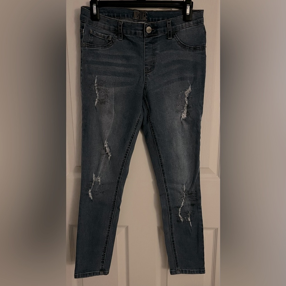 Justice distressed jeans, size 12 plus